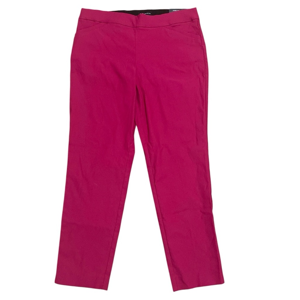 Jones New York pink mid rise slim stretch ankle pants